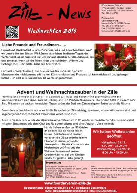 Zille-NEWS Weihnachten 2016
